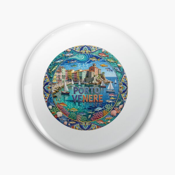 Item preview, Porto Venere Harbor Mosaic Travel Sticker Summer Souvenir designed and sold by Imaginarium of Chaos falcon88 .