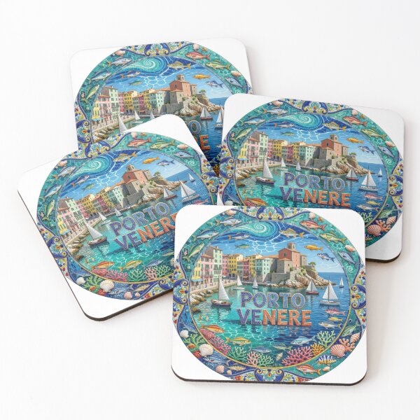 Item preview, Porto Venere Harbor Mosaic Travel Sticker Summer Souvenir designed and sold by Imaginarium of Chaos falcon88 .