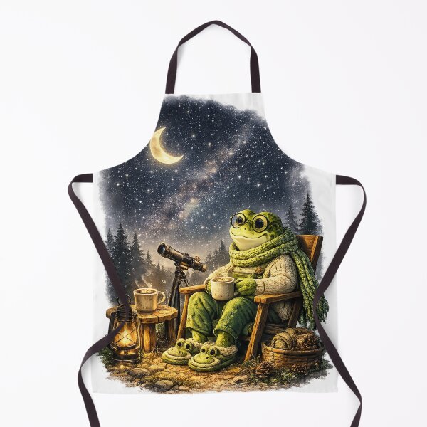 Item preview, Cozy Frog Stargazing with Hot Cocoa designed and sold by Lumivo Studio.