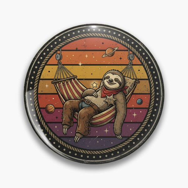 Item preview, Retro Zero Gravity Sloth Deputy Vintage Badge designed and sold by DuckOddity.