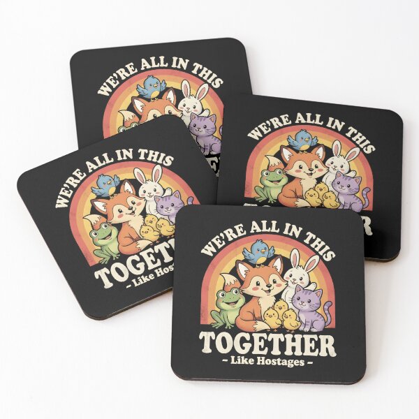 Item preview, We're All In This Together Like Hostages Funny Animal T-Shirt | Cute Sarcastic Retro Graphic Gift designed and sold by Trendably.