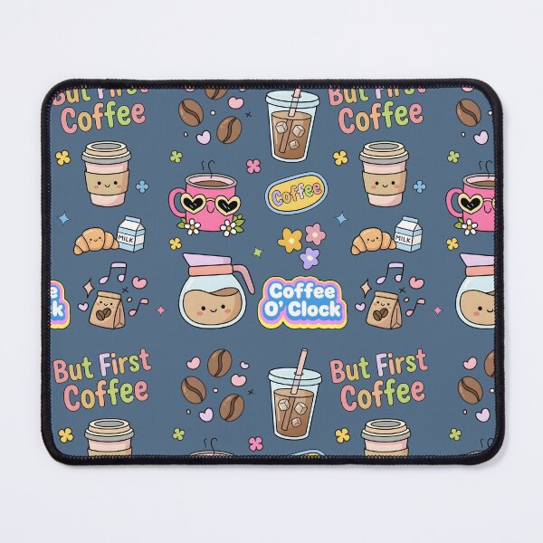 Item preview, Coffee Cute Pastel Seamless Pattern Collage designed and sold by HowToCanadian.