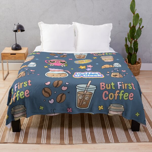 Item preview, Coffee Cute Pastel Seamless Pattern Collage designed and sold by HowToCanadian.