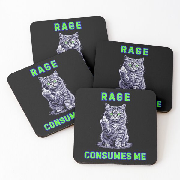 Item preview, Rage Consumes Me Middle Finger Cat designed and sold by WoodburyLake.