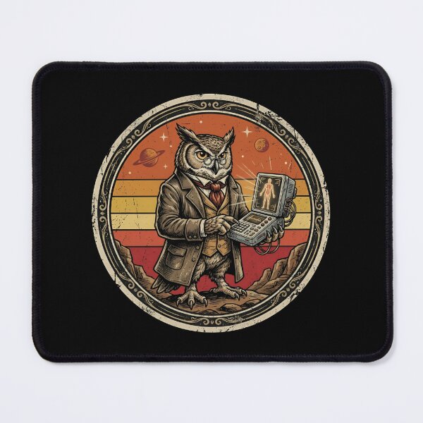Item preview, Retro Frontier Doctor Owl Vintage Badge designed and sold by DuckOddity.