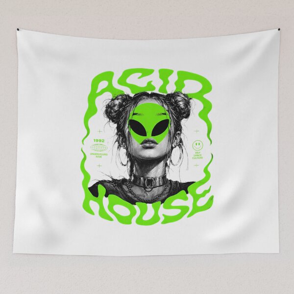 Item preview, 90s Acid House Alien Rave Girl Underground Techno designed and sold by chattsuede.
