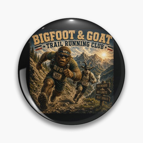 Item preview, Bigfoot and Goat Trail Running Club Funny Outdoor Running Design designed and sold by NicheBloom.