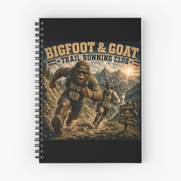 Item preview, Bigfoot and Goat Trail Running Club Funny Outdoor Running Design designed and sold by NicheBloom.