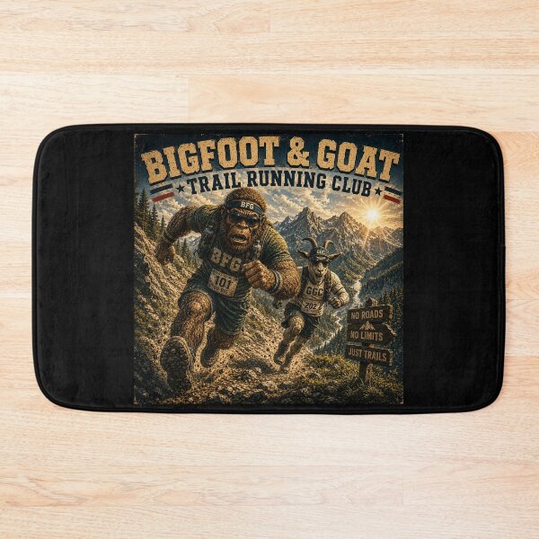 Item preview, Bigfoot and Goat Trail Running Club Funny Outdoor Running Design designed and sold by NicheBloom.