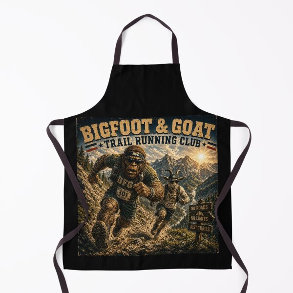 Item preview, Bigfoot and Goat Trail Running Club Funny Outdoor Running Design designed and sold by NicheBloom.