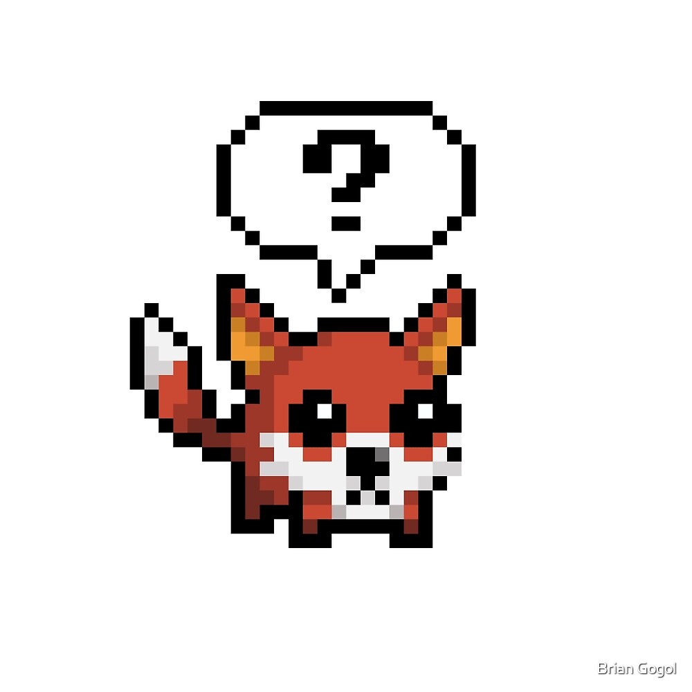 "Cute Fox Pixel Art" by Brian Gogol | Redbubble