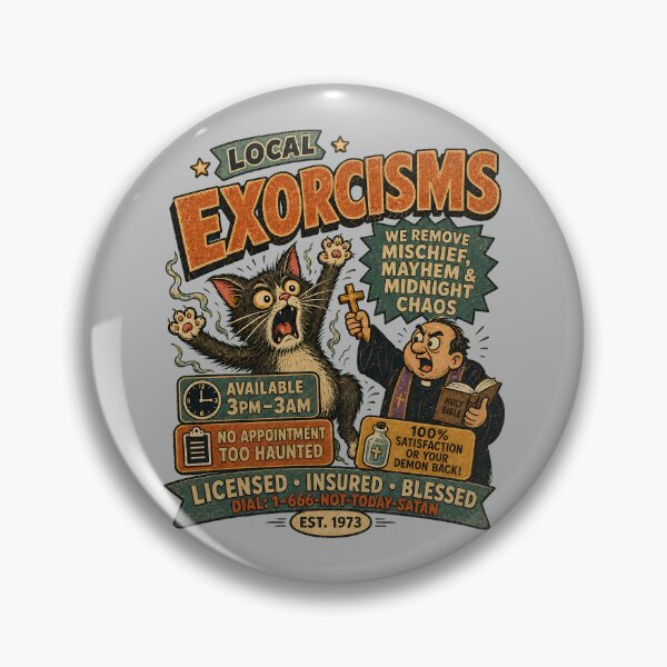 Item preview, Exorcisms Ad - Funny Possessed Cat Vintage Horror designed and sold by radiogalaxy.