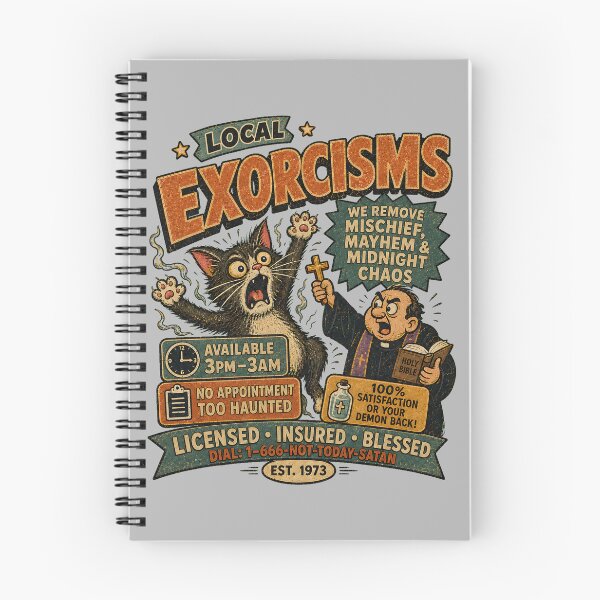 Item preview, Exorcisms Ad - Funny Possessed Cat Vintage Horror designed and sold by radiogalaxy.