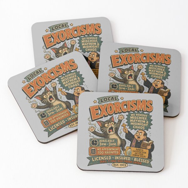 Item preview, Exorcisms Ad - Funny Possessed Cat Vintage Horror designed and sold by radiogalaxy.
