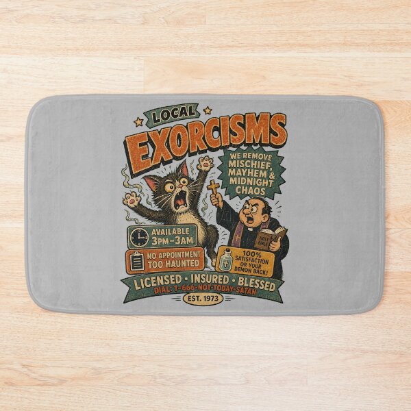 Item preview, Exorcisms Ad - Funny Possessed Cat Vintage Horror designed and sold by radiogalaxy.