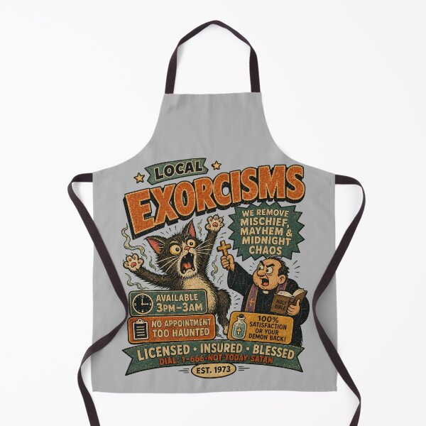 Item preview, Exorcisms Ad - Funny Possessed Cat Vintage Horror designed and sold by radiogalaxy.