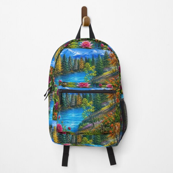 Item preview, Snowy Mountains Lake and Flowers Colourful Nature designed and sold by MarlinMatt.