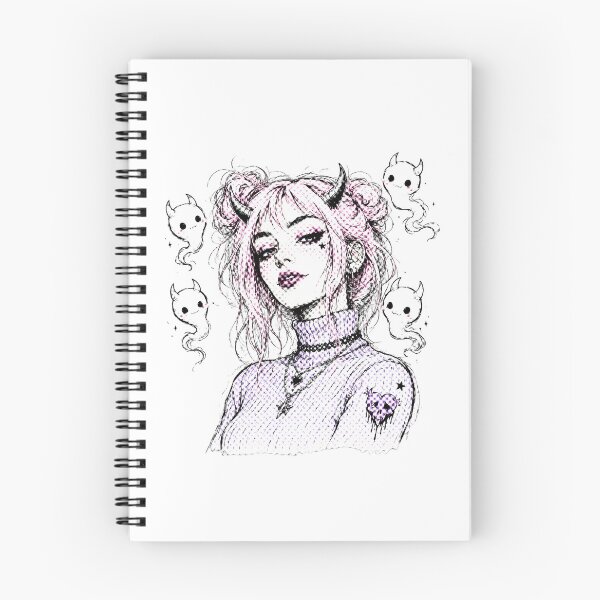 Item preview, Pastel Goth Anime Devil Girl With Space Buns designed and sold by chattsuede.