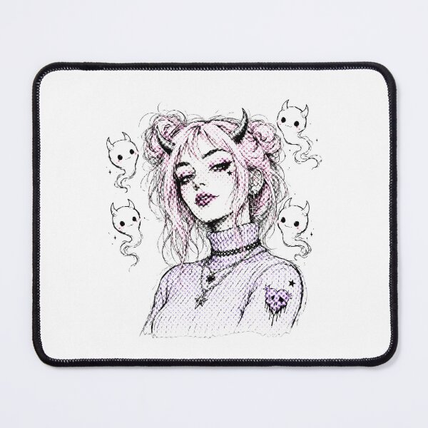 Item preview, Pastel Goth Anime Devil Girl With Space Buns designed and sold by chattsuede.