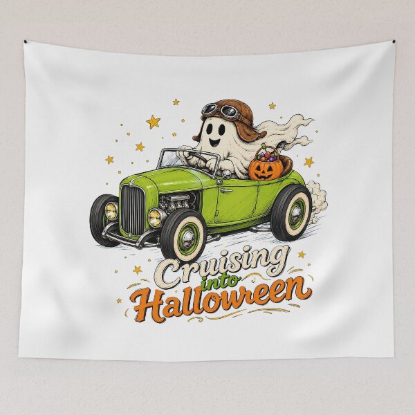 Item preview, Ghost Cruising Into Halloween Hot Rod Lover designed and sold by chattsuede.