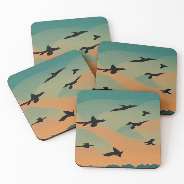 Item preview, Retro Flying Birds Sunset Sky designed and sold by brosky317.