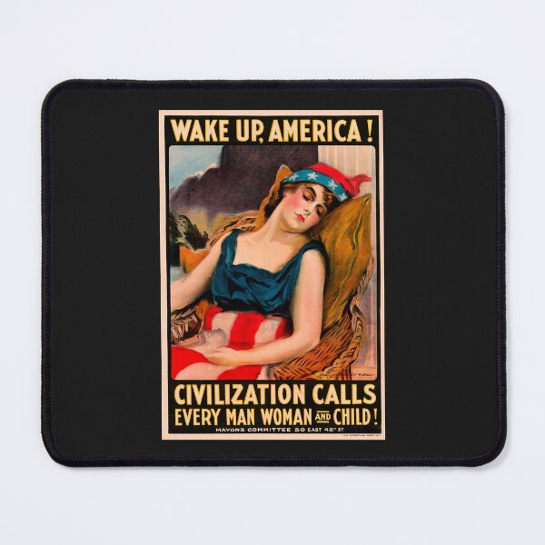 Item preview, Beautifully Restored and Enlarged WWI "Wake Up America!" Propaganda Print designed and sold by Vintage Poster Supply.