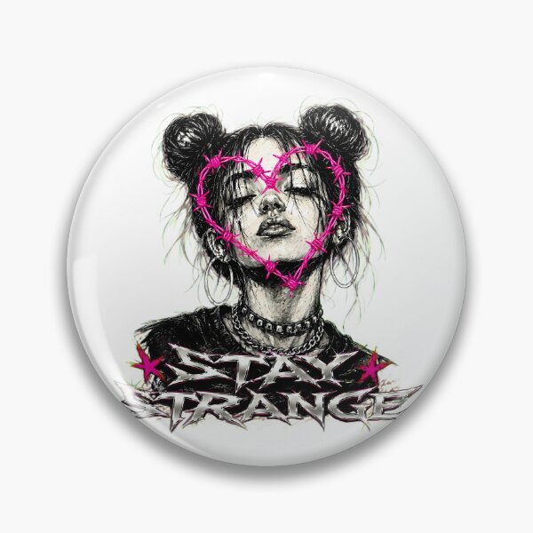 Item preview, Pastel Goth Barbed Wire Heart Space Buns Grunge Girl designed and sold by chattsuede.