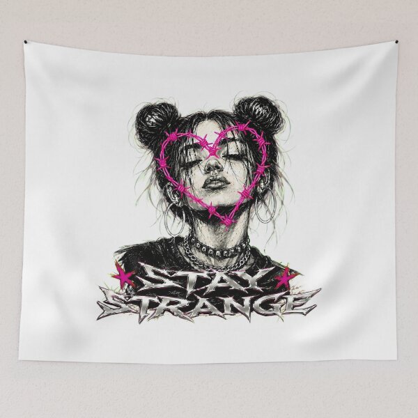Item preview, Pastel Goth Barbed Wire Heart Space Buns Grunge Girl designed and sold by chattsuede.