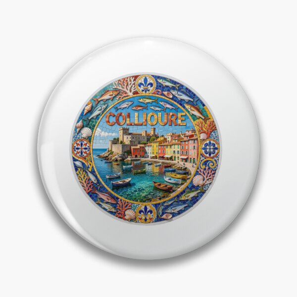 Item preview, Collioure Harbor Mosaic Travel Sticker Summer Souvenir designed and sold by Imaginarium of Chaos falcon88 .