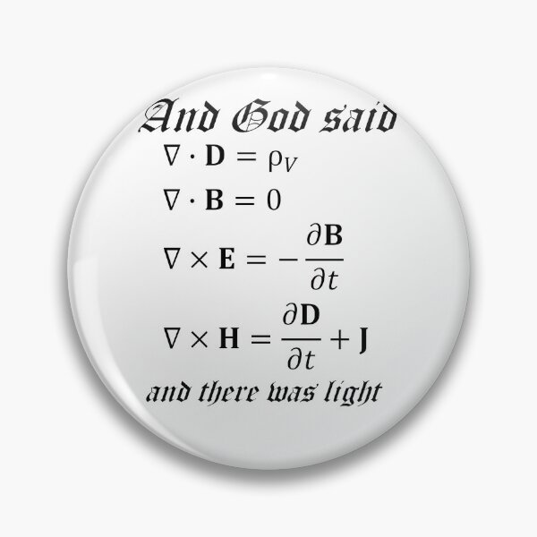 Item preview, And God Said Maxwell Equations Physics Joke Science Teacher Black Text designed and sold by MathWare MathClips.