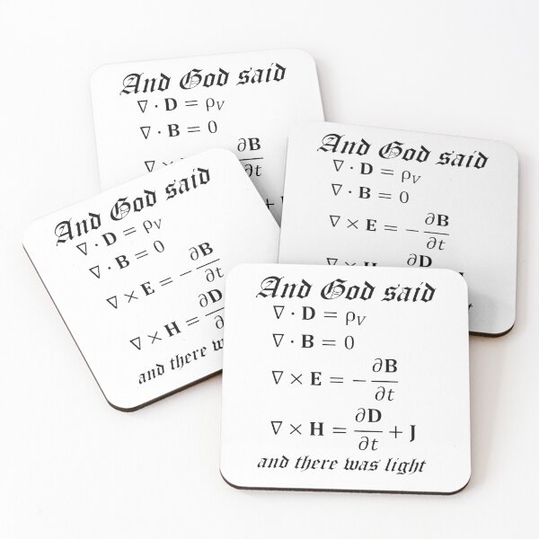 Item preview, And God Said Maxwell Equations Physics Joke Science Teacher Black Text designed and sold by MathWare MathClips.