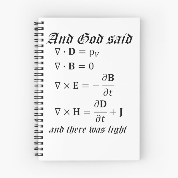 Item preview, And God Said Maxwell Equations Physics Joke Science Teacher Black Text designed and sold by MathWare MathClips.