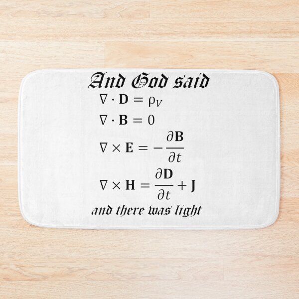 Item preview, And God Said Maxwell Equations Physics Joke Science Teacher Black Text designed and sold by MathWare MathClips.