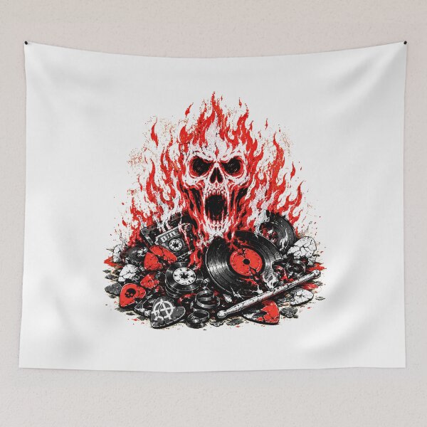 Item preview, Heavy Metal Flaming Skull Punk Rock Music Rebel designed and sold by chattsuede.
