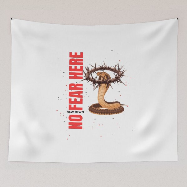 Item preview, New Town: No Fear Hear, funny snake wearing crown of thorns designed and sold by DVerse Studio.