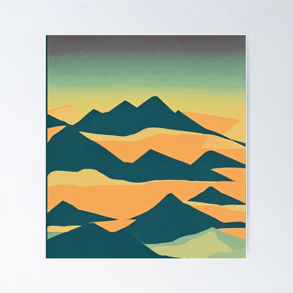 Item preview, Retro Layered Mountain Sunset designed and sold by brosky317.