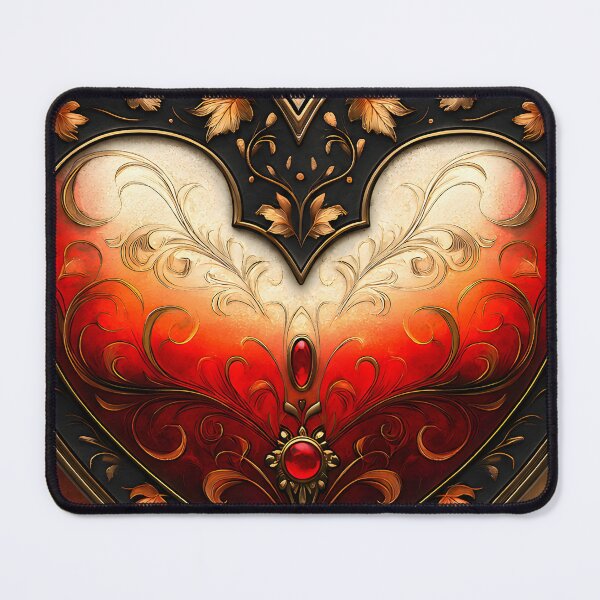 Item preview, Hearts 35 - Gilded Autumn Heart Filigree Red Gem designed and sold by NikaNavi.