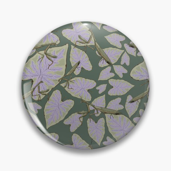 Item preview, Praying Mantis on Purple Leaves - Botanical Seamless Pattern designed and sold by Zymetryart.