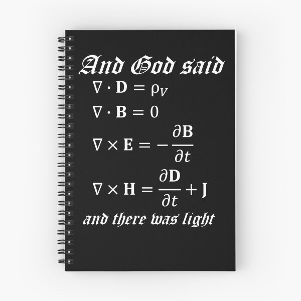 Item preview, And God Said Maxwell Equations Physics Joke Science Teacher White Text designed and sold by MathWare MathClips.