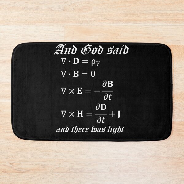 Item preview, And God Said Maxwell Equations Physics Joke Science Teacher White Text designed and sold by MathWare MathClips.
