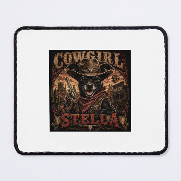 Item preview, Cowgirl Stella – Western Cowgirl Dog | Vintage Wild West T-Shirt designed and sold by Maggie1475.