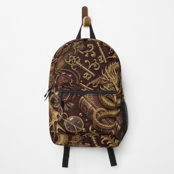 Item preview, Gilded Library Dragon Guarding Rare Books Seamless Pattern | Antique Gold designed and sold by StickyGuys.