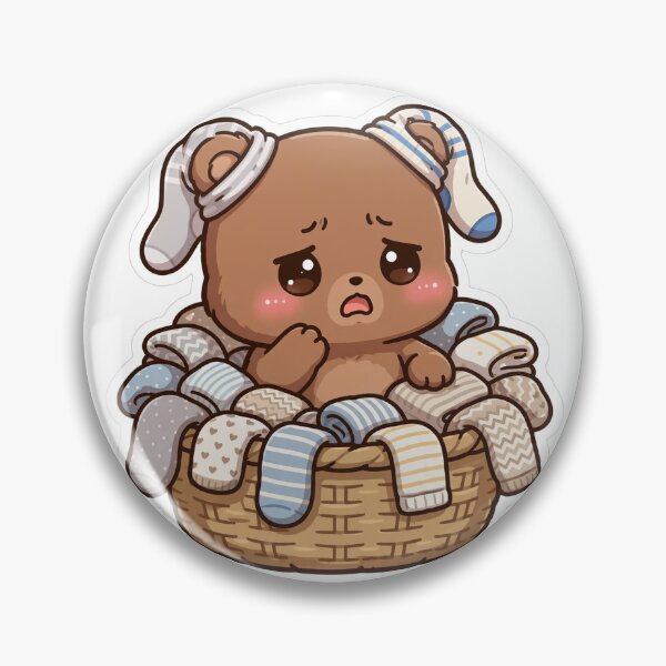 Item preview, Overwhelmed Laundry Day Bear - Sock Basket designed and sold by plottlicht.