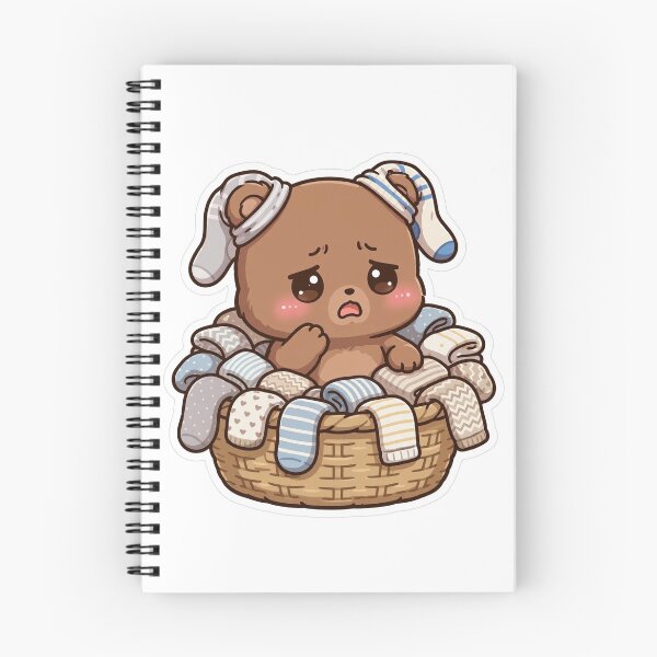 Item preview, Overwhelmed Laundry Day Bear - Sock Basket designed and sold by plottlicht.