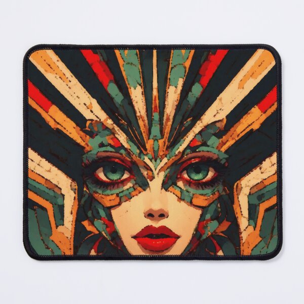 Item preview, Vibrant Queen – Cybernetic Woman with Blue Eyes and Gold Futuristic Portrait designed and sold by GooGoblin.