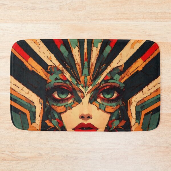 Item preview, Vibrant Queen – Cybernetic Woman with Blue Eyes and Gold Futuristic Portrait designed and sold by GooGoblin.