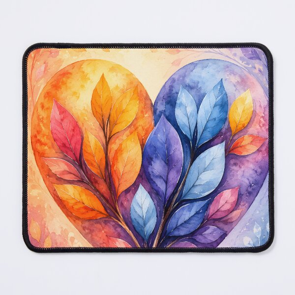 Item preview, Hearts 36 - Watercolor Seasons Heart with Colorful Leaves designed and sold by NikaNavi.