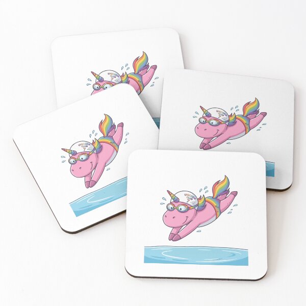 Item preview, Cute pink unicorn Swimming Rainbow design, Sports Gift designed and sold by BobaTeeStore.