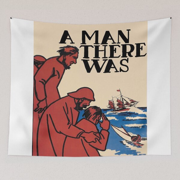 Item preview, A Man There Was – Vintage Nautical Illustration Inspired Literary Art designed and sold by asbackiyowo.