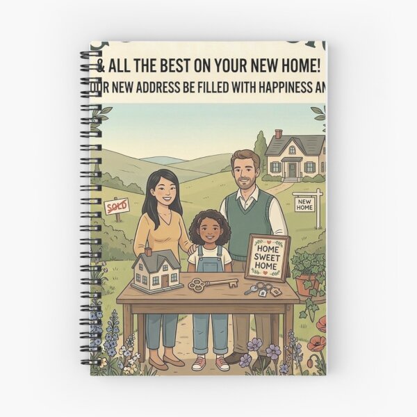 Item preview, Good Luck on Your New Home Greeting Card | Housewarming Gift | Home Sweet Home Art Print | Congratulations New House | Rustic Cottage Illustration | New Beginnings Wall Decor designed and sold by Zaitmiprints.